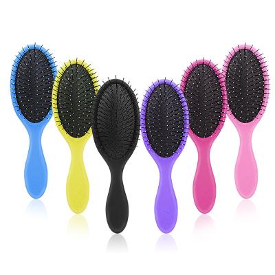 China Plastic Handle Hair Paddle Brush Wet And Dry Message Detangling Hair Brush for sale