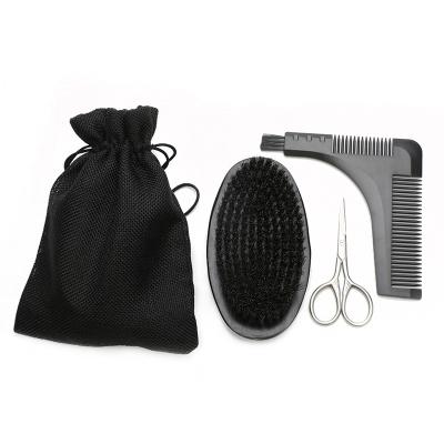 China Professional Beard Comb And Brush Set For Men Repair Modeling Cleaning Care Kit for sale