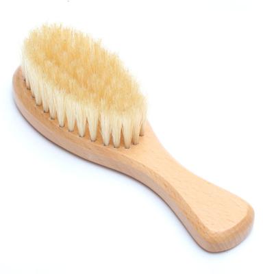 China Natural Super Soft Baby Brush Boar Bristle Wooden Handle Baby Bath Brush for sale