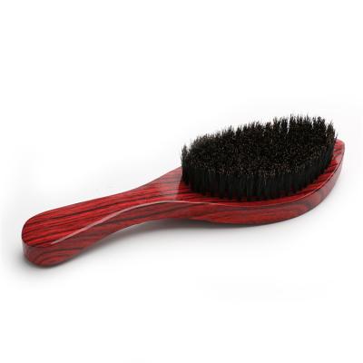 China 360 Wave Beard Care Brush With Natural Red Wood Grain Boar Bristle Hair 130g for sale