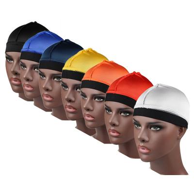 China Custom Headwrap Silk Satin Wave Cap Silky Bandana Men Headwear Durags Silk for sale