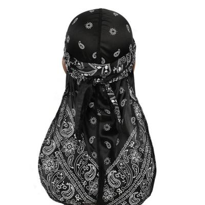 China Multi-color Designer Bonnets Custom Men Wave Durags With Customized Logo Silk for sale