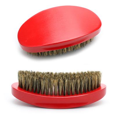 China Custom Logo Wood Handle 360 Wave Brush for Soft Medium Bristles Curly Hair for sale