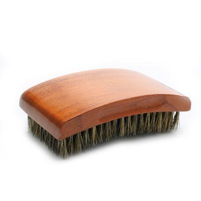 China Square Wooden Wave Brushes Boar Bristle Beard Mustache Brush for sale