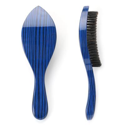 China Men'S Beech Wooden 360 Wave Brush Long Handle Beard Hair Brush With Boar Bristle for sale