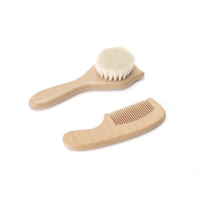 China Baby Hair Brush Goat Wood Toddler Bath Brush And Comb Kit for sale