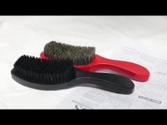 Custom Soft Red Boar Bristle 360 Curved Wave Brush Long Handle For Hair Style