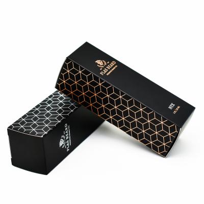 China Recyclable Paper Packaging Luxury Customized Gold-plating Or Silver Plating Card Box Cosmetics Product Gift Box Recyclable Black Logo for sale