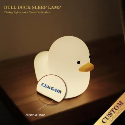 China Wholesale Cute Silicone Sleeping Duckling ABS Light LED Bedroom Factory Night Table Lamp For Kid Baby Support Custom Logo for sale