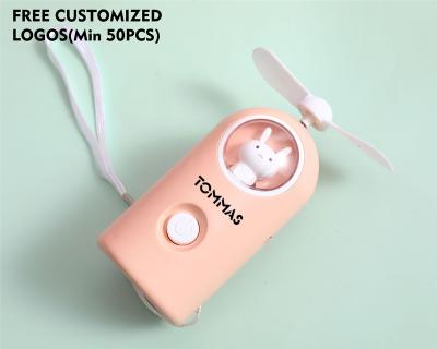 China New design hotel 2022 mini USB small bladeless fan OEM LOGO Portable Safe Rechargeable Handheld for gift for sale