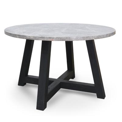 China Gold Adjustable Simple Base Furniture Home Style Wooden Black Round Marble Dining Table (Height) For Restaurant for sale