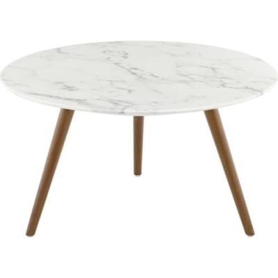 China Italy Design Luxury Full Natural Stone Marble Console Side Table (Height)Adjustable With Wood Table Leg for sale