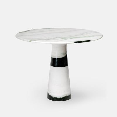 China (Size) Modern Luxury Adjustable Panda White Marble Table Black Veins Dining Room Furniture Marble Table for sale