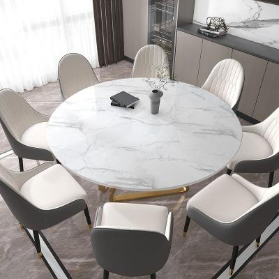 China Creative Gold Dining Table (Size) Simple Adjustable Stainless Steel Light Luxury Marble Dining Tables Set For Dining Room for sale