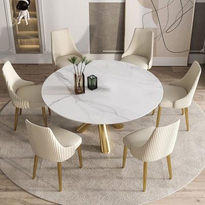 China Light(Height)Luxury Dining Table Italian Minimalist Natural Modern Style Stone Adjustable Dining Table Set 6 Seater for sale