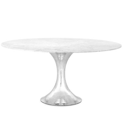 China Adjustable Nordic Luxury Simple Style Design Round(Height) Marble Low White Marble Dining Table Home Furniture For Restaurant for sale