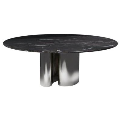 China Art Adjustable Modern Marble Design Iron Free Sample (Size) Luxury Dining Table Luxury Dining Table Base With Marble Top for sale