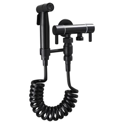 China Kinglions Faucets Thermostatic Black Handheld Bidet Sprayer Toilet Faucet 304 Stainless Steel Wall Mounted Single Cold Water With Hose Bathroom Faucet for sale