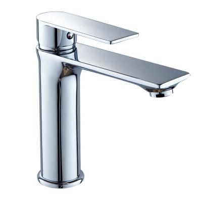 China Faucets China Factory Single Handle Chrome Brass Faucet Mixer Tap Single Metered Commercial Bathroom Basin Faucet for sale