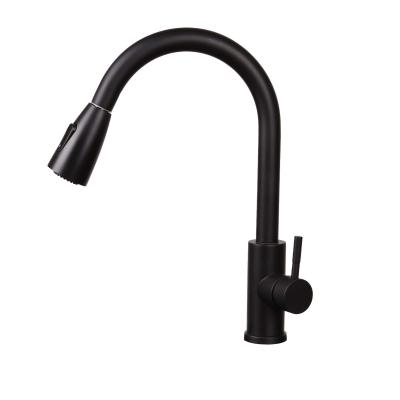 China Faucets Kinglions Thermostatic Kitchen Faucet, 304-Stainless Steel Single Handle High Arc Kitchen Faucets with Pull Down Sprayer (Matte Black) for sale