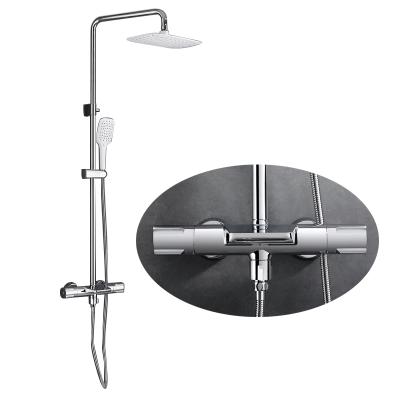 China With High Quality Slide Bar Hot And Cold Waterfall Bath And Shower Faucets Brass Rain Shower Set for sale