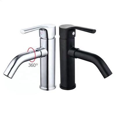 China Metered Faucets Faucet Factory Price Deck Mounted Stainless Steel 360 Rotation Bathroom Water Basin Faucet for sale