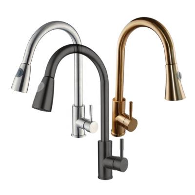 China Electric Faucets Wholesale Kitchen Sink Faucets Pull Down 2 Fashion Rose Gold 304 Stainless Steel Faucet for sale