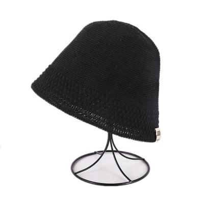 China New Spring COMMON Summer Knitted Bucket Hat Breathable Knit Bucket Hat Outdoor Cap for sale