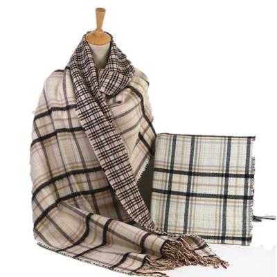 China Wholesale high quality acrylic women hot wear plaid pattern scarf stocks scarf and shawls for sale