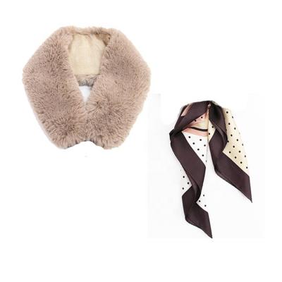 China Medium Collar With Scarf Kids With Real Fur Shawl 100% Real Infinite Scarf Faux Fur for sale