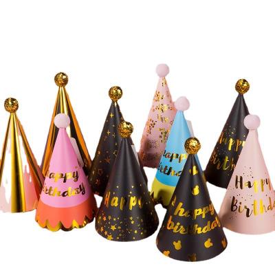 China Happy Birthday Hat Gold Paper Crowns Party King Crown Paper Hats Paper Maker Selling for sale