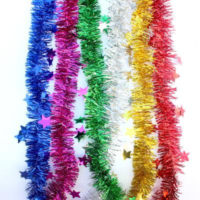 China Popular Wholesale Tinsel Garland Wreath Christmas Wedding Accessory Festival Items Paper Outdoor Decorations for sale