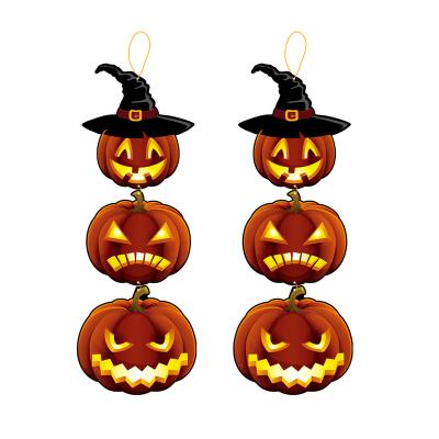 China Wholesale PVC Pumpkin Halloween Pumpkin Decoration Mall Hotel Window Background Wallpaper Hanging Decoration for sale