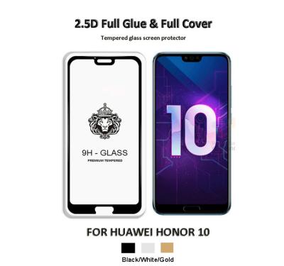 China Best Cell Phone Cell Phone Full Glue Tempered Glass Screen Protector For Huawei Honor 10 for sale