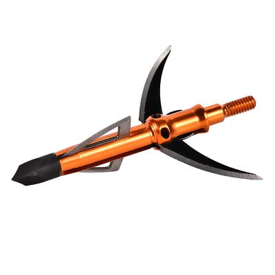 China Difficulty blade treasurereap broadhead archery mechanical expandable arrowhead 100grain hunting tips shooting 3 blade rotation tested for sale