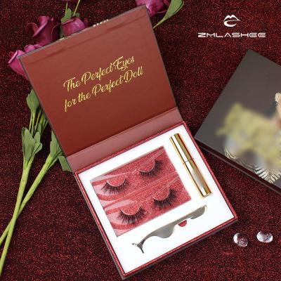 China Natural 2 Pairs Magnetic Eyelashes Set Waterproof Magnetic Eyeliner Free Sample Free Logo Design for sale