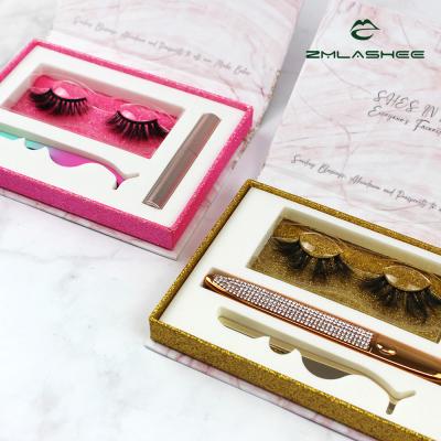 China 25mm Natural 3d Mink Eyelash Real Mink Eyelash in Kit Tool Box Bulk Buying for sale