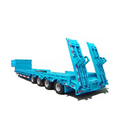 China Truck trailer factory price loading 80 tons loader trailer with air suspension used low bed trailer for sale