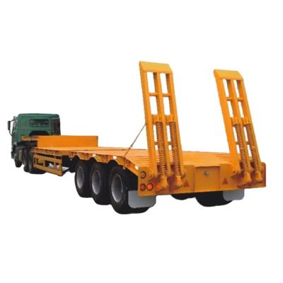 China Hot Selling Equipment Low Bed Semi Trailer 825R20 16pcs 4 Axles Low Bed Semi Trailer Widely Used Truck Trailer 16.5M 80 Tons for sale