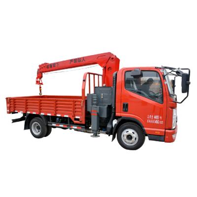 China High Quality CNHTC-Sinotruk Howo LHD Truck Trailer China New Or Used Truck Mounted Crane 5 Tons 4x2 6 Wheel Tires Truck With Loading Crane for sale