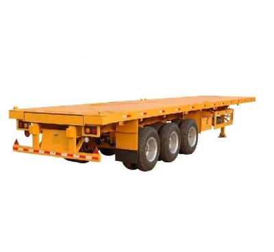 China Popular Truck Trailer Product Factory Direct Supply New Flat Bed Semi Trailer Shipping 60 Ton 13.6m 3 Container Transport Axle For Sale for sale