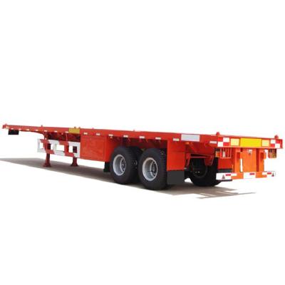 China Truck Trailer Factory Price New Customize Steel 2 Axles Chassis 20ft 40Ft Flatbed Container Semi Trailer Platform Semi Trailer In Africa for sale