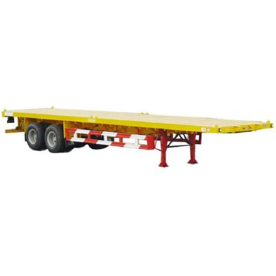 China Truck Trailer Factory Best Price New 2 Axle Flat Bed Truck Trailer Load 40ft Container Heavy Duty Flatbed Loader Trailer Flatbed Semi Trailer for sale