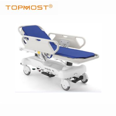 China Metal ABS Side Rails OORP 2 Function Foldable Medical Patient Transfer Stretcher Trolley for sale