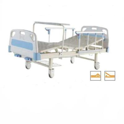 China ABS Crank Two-function Bed Cheap Metal 2 Hospital Nursing Bed With Foldable Food Table for sale