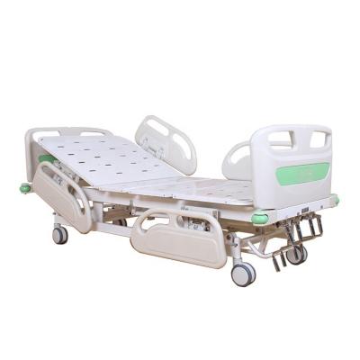 China CE Standard Metal Medical Equipment 4 Cranks Five Function Manual Hospital Bed for sale