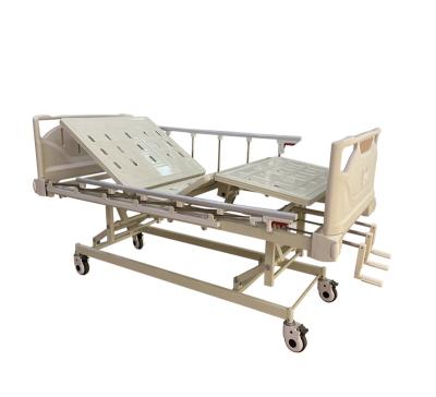 China Medical metal hospital furniture adjustable 3 function manual hospital bed with three cranks for sale for sale