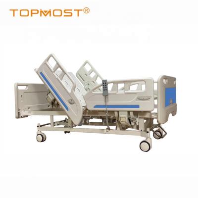 China Metal Hospital Furniture Medical Equipment Three Functions Electric Hospital Bed With Side Rails for sale