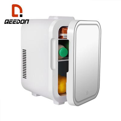 China Car Design 8L Fashion Low Power Consumption Truck Car Refrigerator Mirror Core Doubles Aluminum Cool Cool Refrigerator 2 Sockets 12v 24v for sale