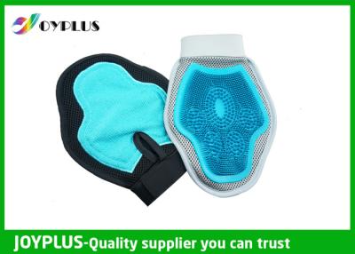 China Blue White Rubber Pet Brush Pet Grooming Glove Light Weight High Effcient for sale